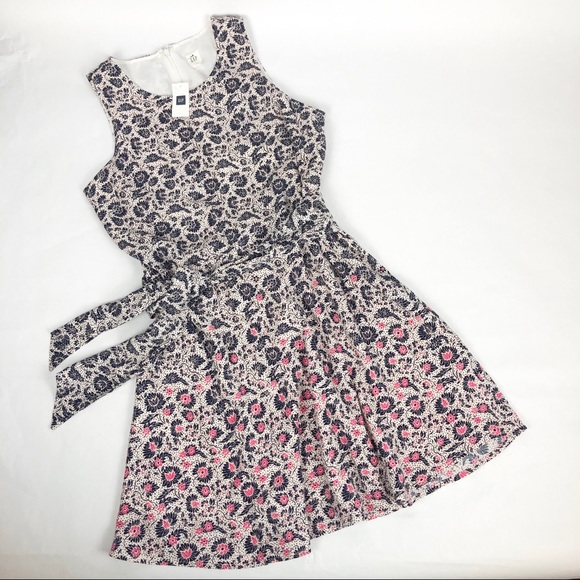Gap Print Tie Belt Fit & Flare Dress, New with Tag - Picture 2 of 5